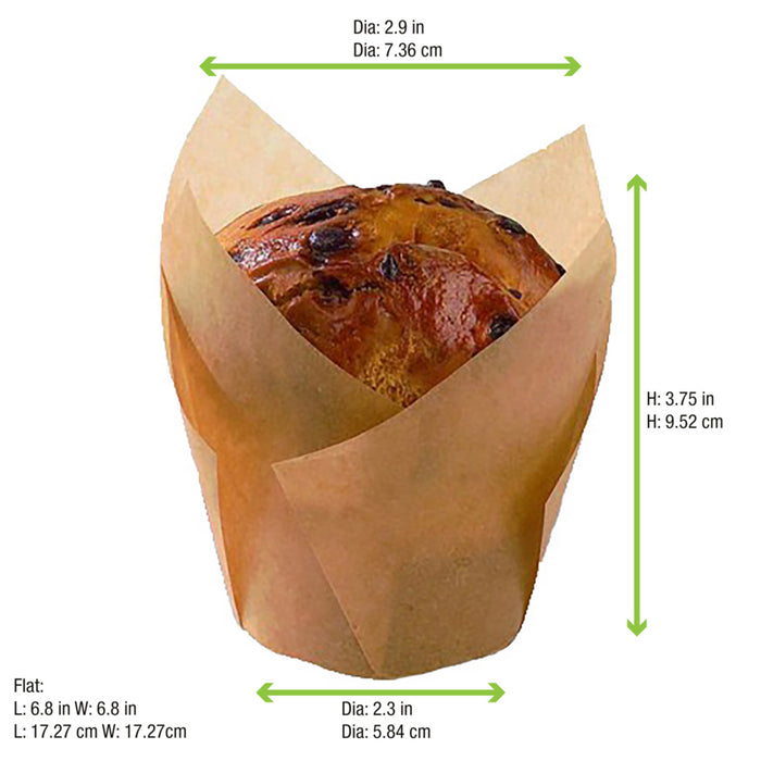 Papel kraft tulipan de cocción 60mm 175x175mm - 12Uds