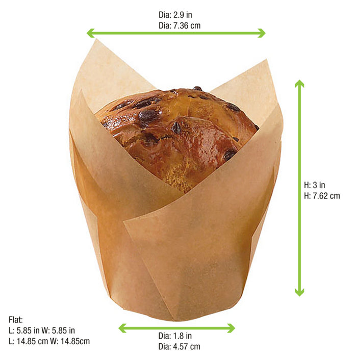 Papel kraft tulipan de cocción 150x150mm A45mm - 24Uds