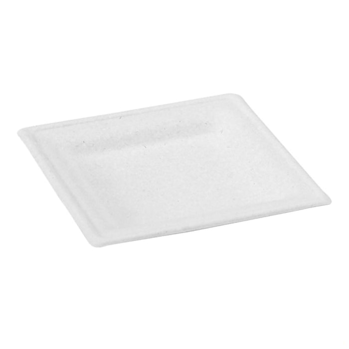 Plato blanco rectangular de pulpa. 260x260mm A20mm - 125Uds