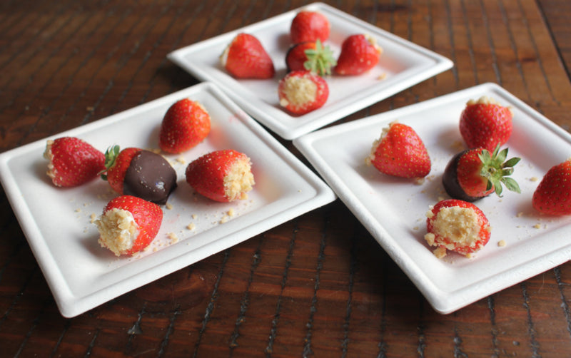 Plato blanco rectangular de pulpa. 260x260mm A20mm - 125Uds