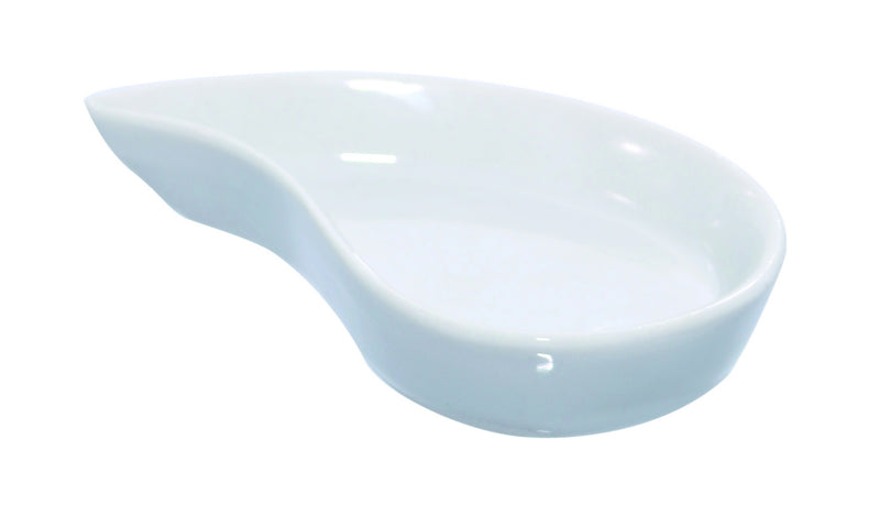 Mini plato de porcelana blanca YIN 78x48mm A15mm - 4Uds