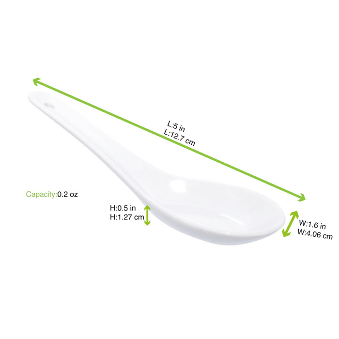 Mini cuchara porcelana blanca 130x43mm A45mm - 6Uds