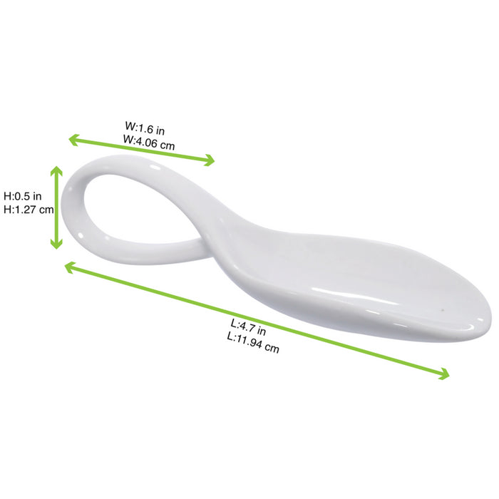 Mini cuchara porcelana blanca 118x41mm A30mm - 4Uds