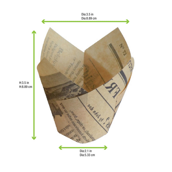 Papel tulipan de cocción diseño periodico 175x175mm A60mm - 12Uds