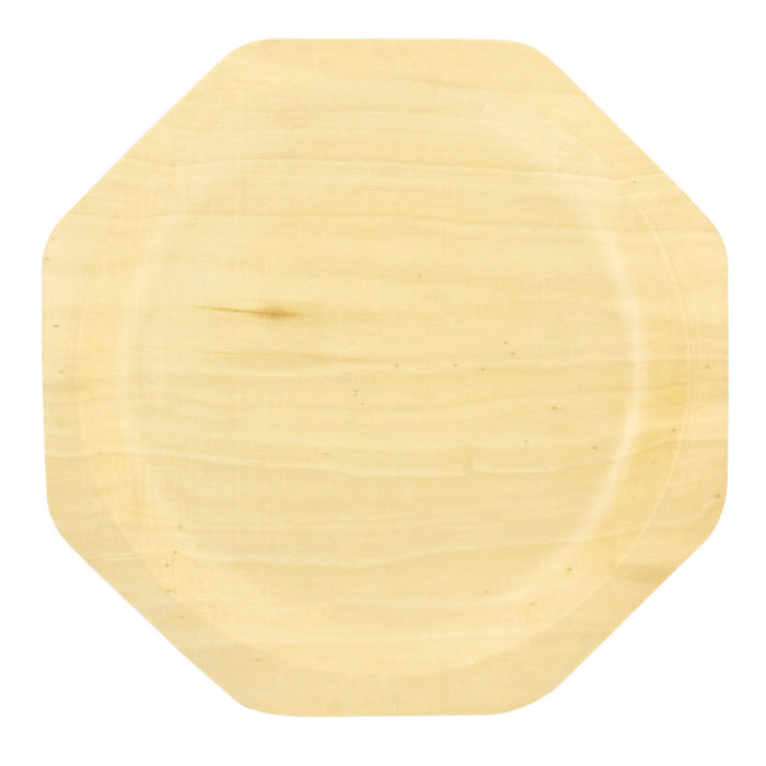 Plato de madera octogonal SCANDINAVIE 260x220mm - 10Uds