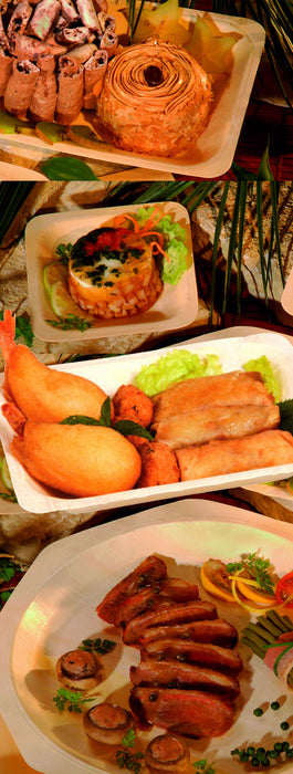 Plato de madera octogonal SCANDINAVIE 260x220mm - 10Uds