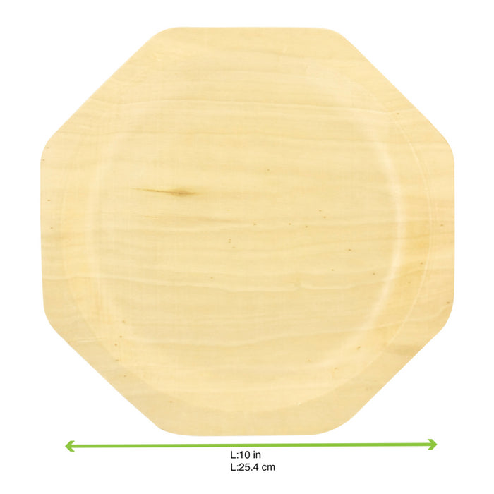 Plato de madera octogonal SCANDINAVIE 260x220mm - 10Uds