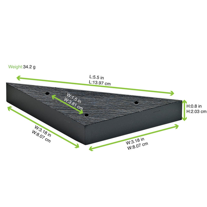 Mini soporte de bambú negro en forma de triángulo para 3 palas 140x80mm A20mm - 10Uds