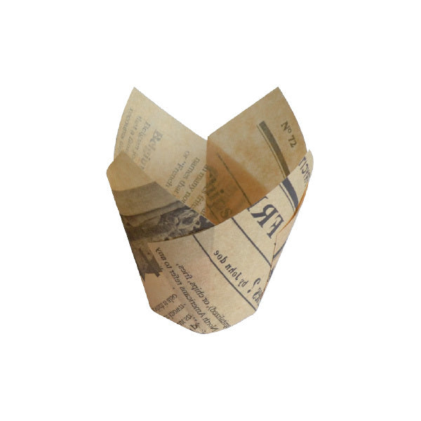 Papel tulipan de cocción diseño periodico 150x150mm A45mm - 24Uds