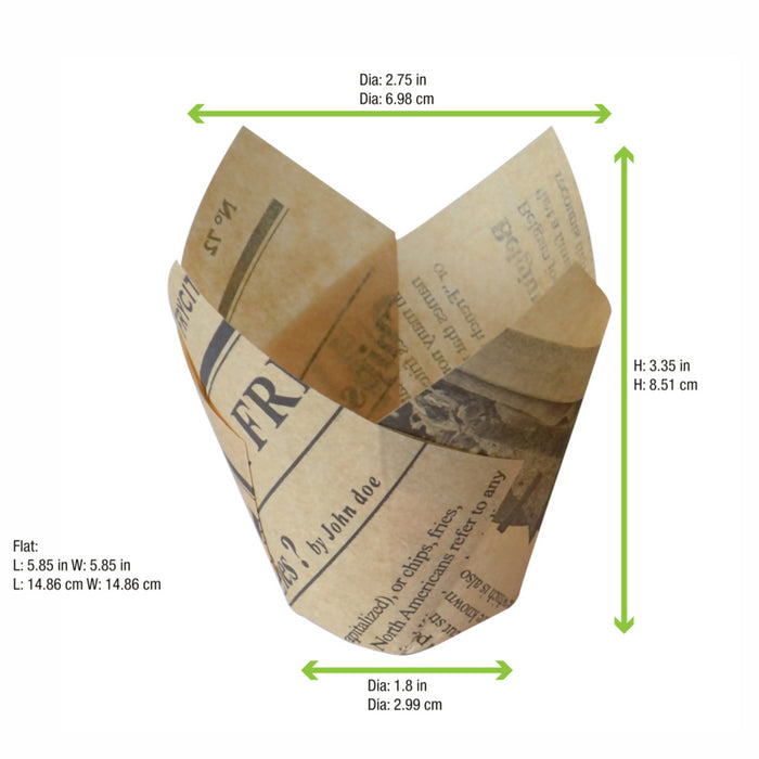 Papel tulipan de cocción diseño periodico 150x150mm A45mm - 24Uds