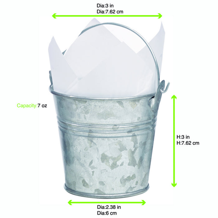 Mini cubo de metal 200ml A75mm - 24Uds