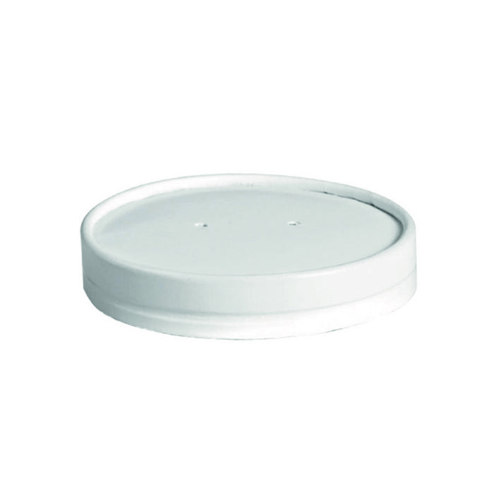 Tapa plana blanca de cartón kraft perforada para vapor Ø115mm - 25Uds