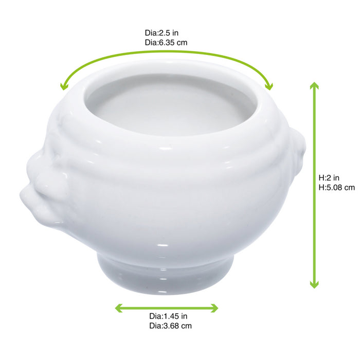 Mini sopera de porcelana blanca 80x65mm A50mm - 6Uds