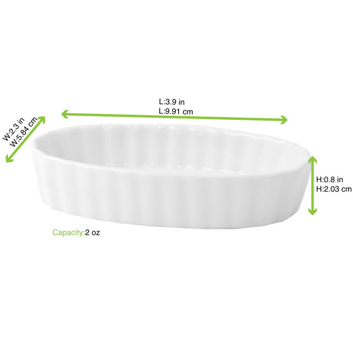 Mini molde ovalado de porcelana 100x58mm A20mm - 4Uds