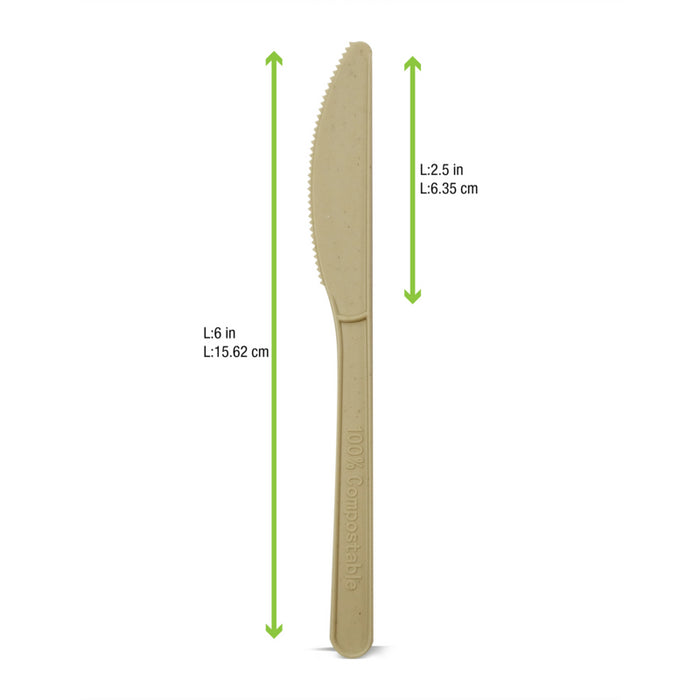 Cuchillo de bambú & CPLA A157mm - 50Uds