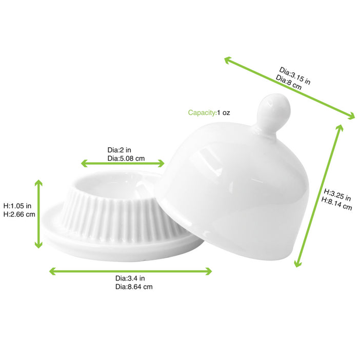Mini campana de porcelana blanca A80mm - 4Uds