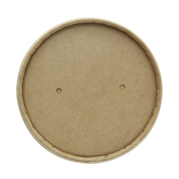 Vaso sopa cartón kraft para caliente/frío con tapa 240ml A67mm - 25Uds