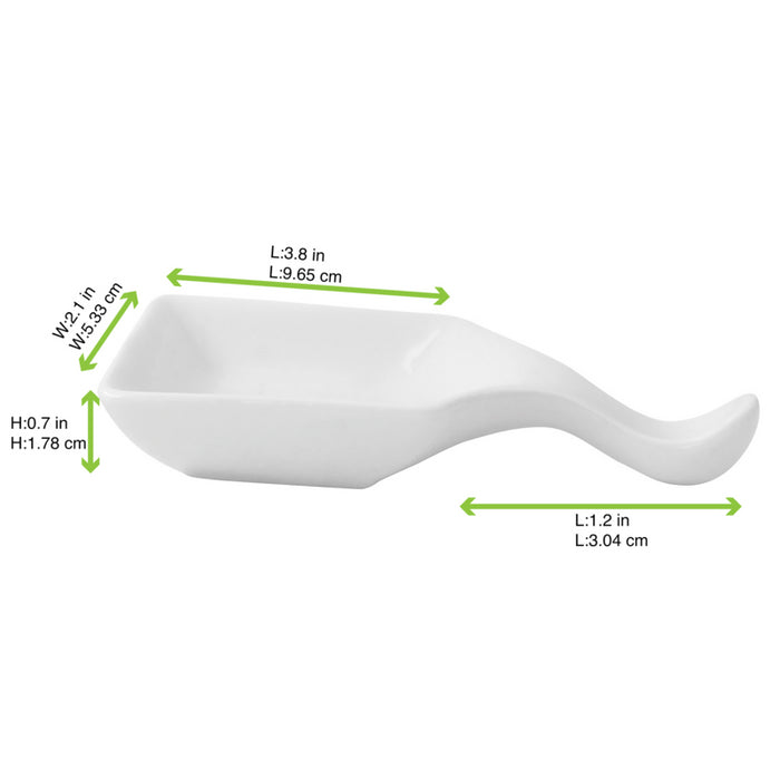 Mini cuchara cuadrada de porcelana blanca 96x53mm A15mm - 4Uds