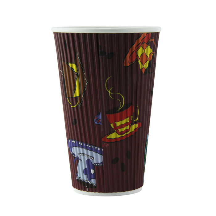 Vaso ondulado con decoración de taza de té 400ml 400ml A135mm - 25Uds