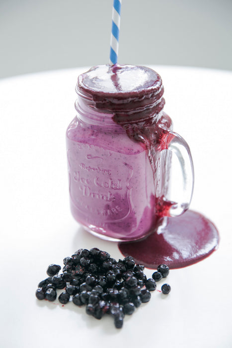 Pajita de papel azul/blanco enfundada individualmente A197mm - 500Uds