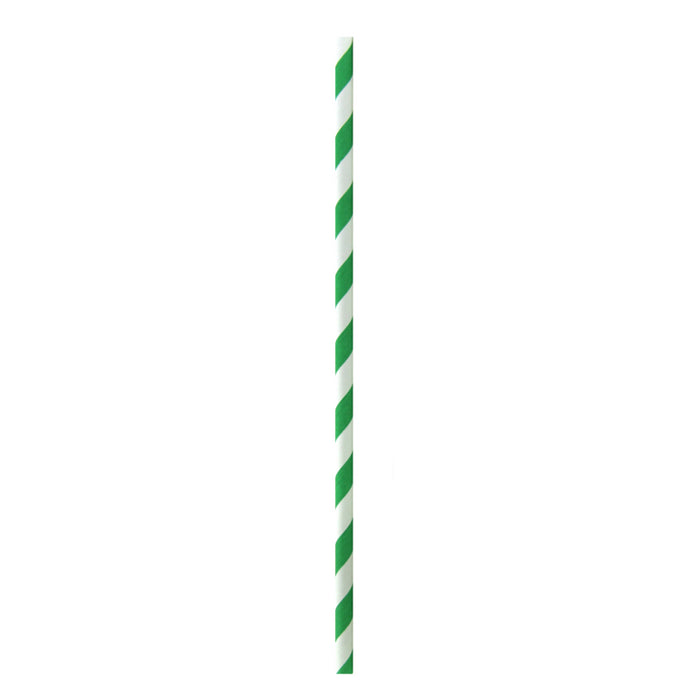 Pajita de papel verde/blanco Cocktail A145mm - 500Uds