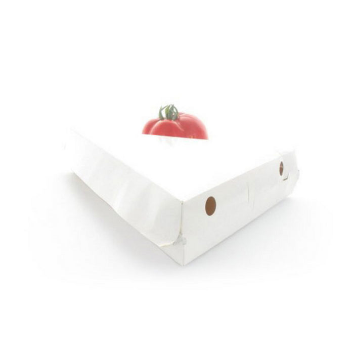 Caja de cartón blanco para porción pizza triangular 235x229mm A45mm - 50Uds
