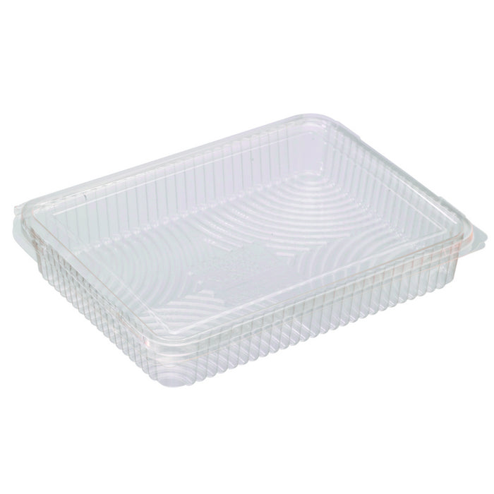 Envase rectangular PLA transparente con tapa bisagra 1000ml 217x167mm A35mm - 25Uds
