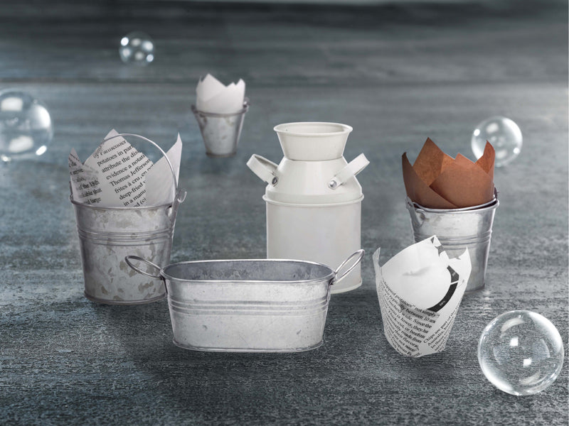 Mini bañera de metal 220ml 120x70mm A55mm - 6Uds