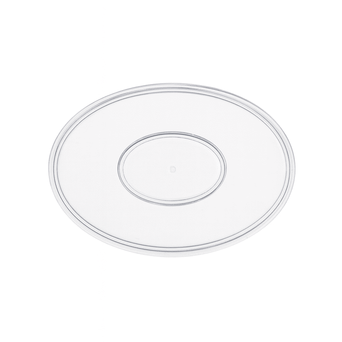 Tapa plana transparente redonda MILOU de PS Ø77mm - 12Uds