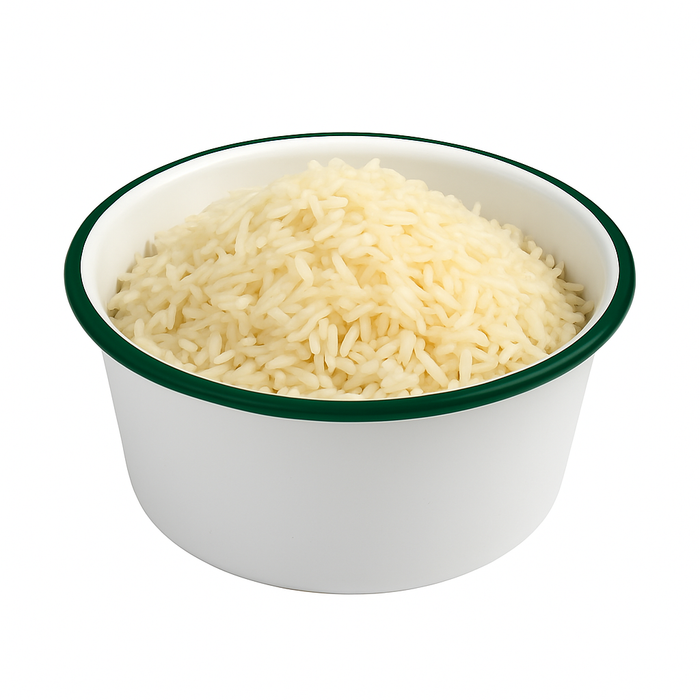 Cuenco de acero esmaltado blanco Enamely con borde verde y plano 750ml Ø158mm A65mm - 12Uds