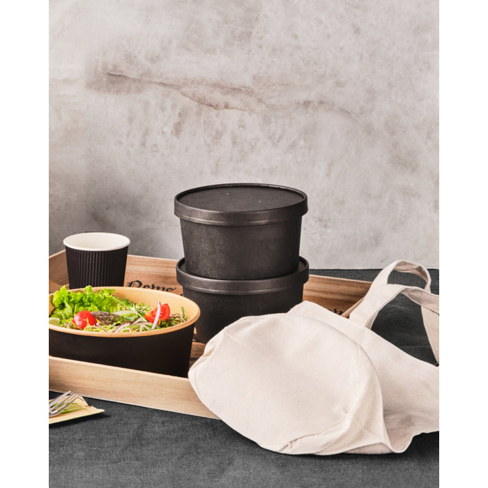 Ensaladera redonda multiusos BUCKATY cartón negra 900ml Ø150mm A75mm - 45Uds