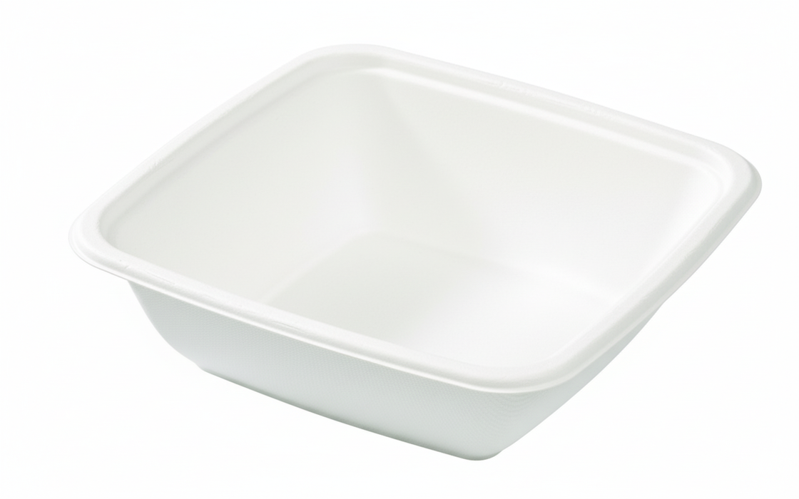 Ensaladera cuadrada de pulpa blanca 750ml 195x195mm A45mm - 30Uds