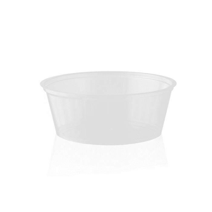 Salsera redonda de plástico PS 270ml Ø112mm A47mm - 100Uds