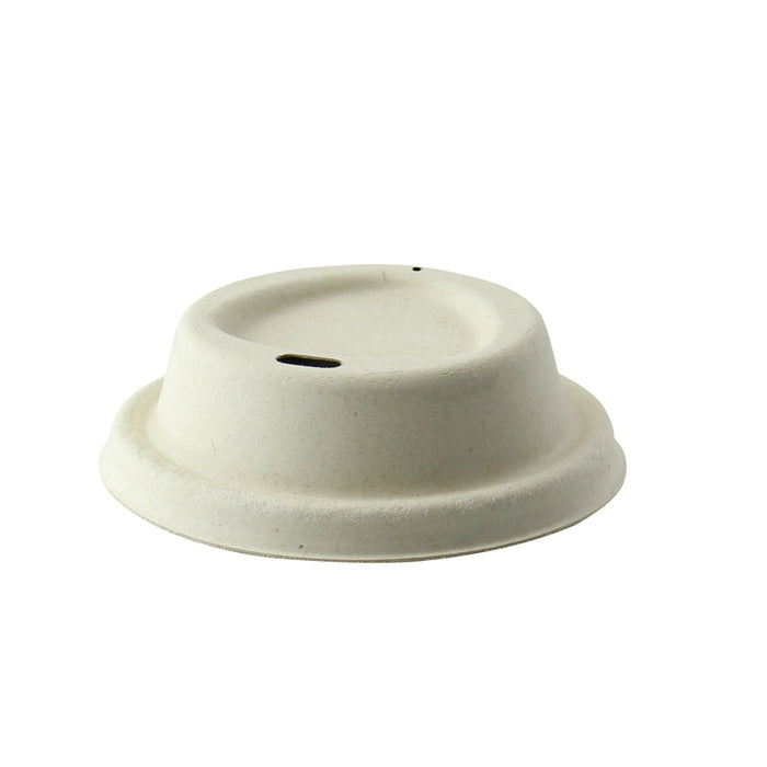 Tapa cúpula marrón con pico vertedor de pulpa para bebida caliente Ø80mm - 100Uds