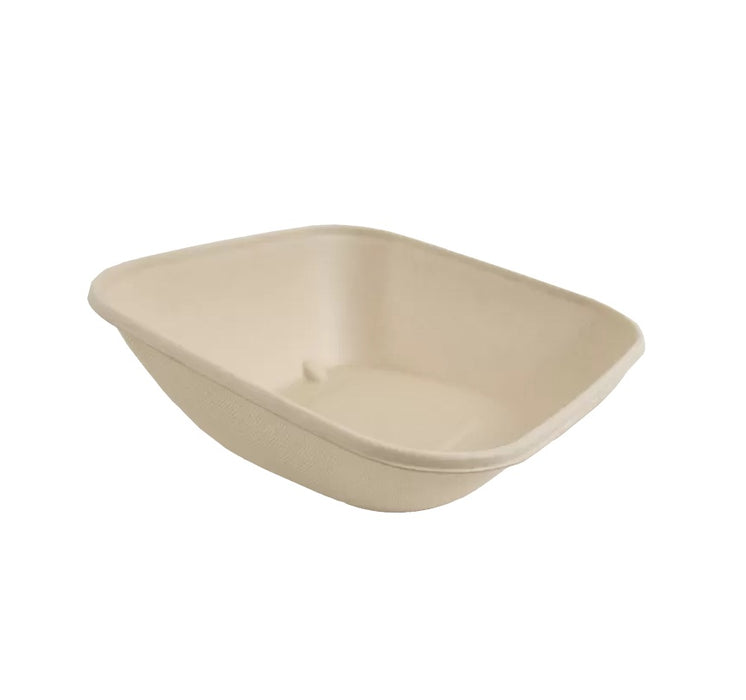 Bol de pulpa marrón borde biselado 840ml 183x183mm A70mm - 50Uds