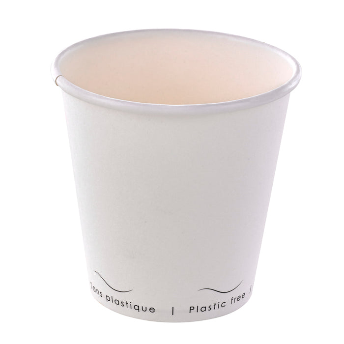 Vaso de cartón blanco Eden sin plástico, Base agua 300ml A86mm - 50Uds
