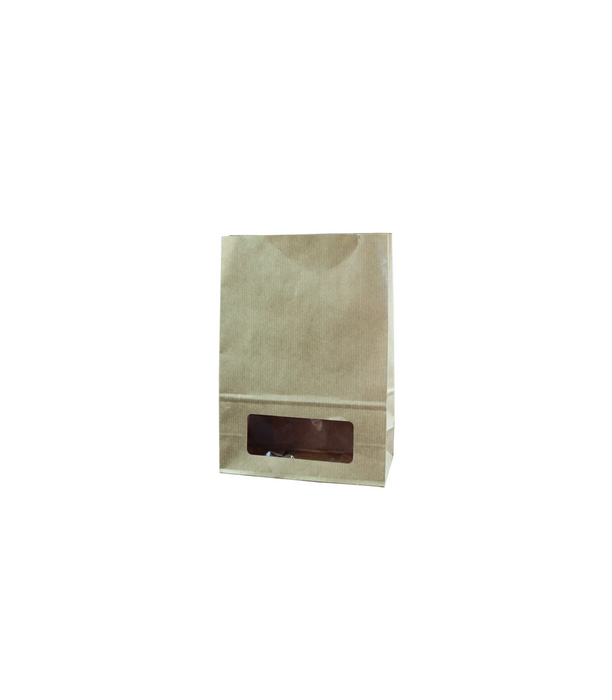 Bolsa Bloomer kraft con ventana PE 150x75mm A220mm - 125Uds